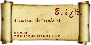 Bradics Árpád névjegykártya